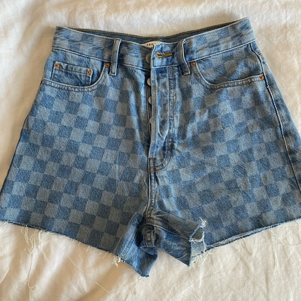 Pacsun Checker-print Denim Shorts
